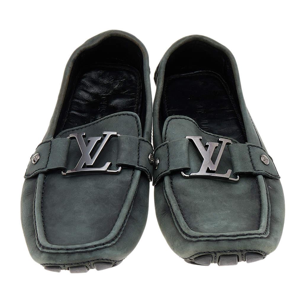 Men's Louis Vuitton Two Tone Leather Monte Carlo Slip On Loafers Size 42 For Sale