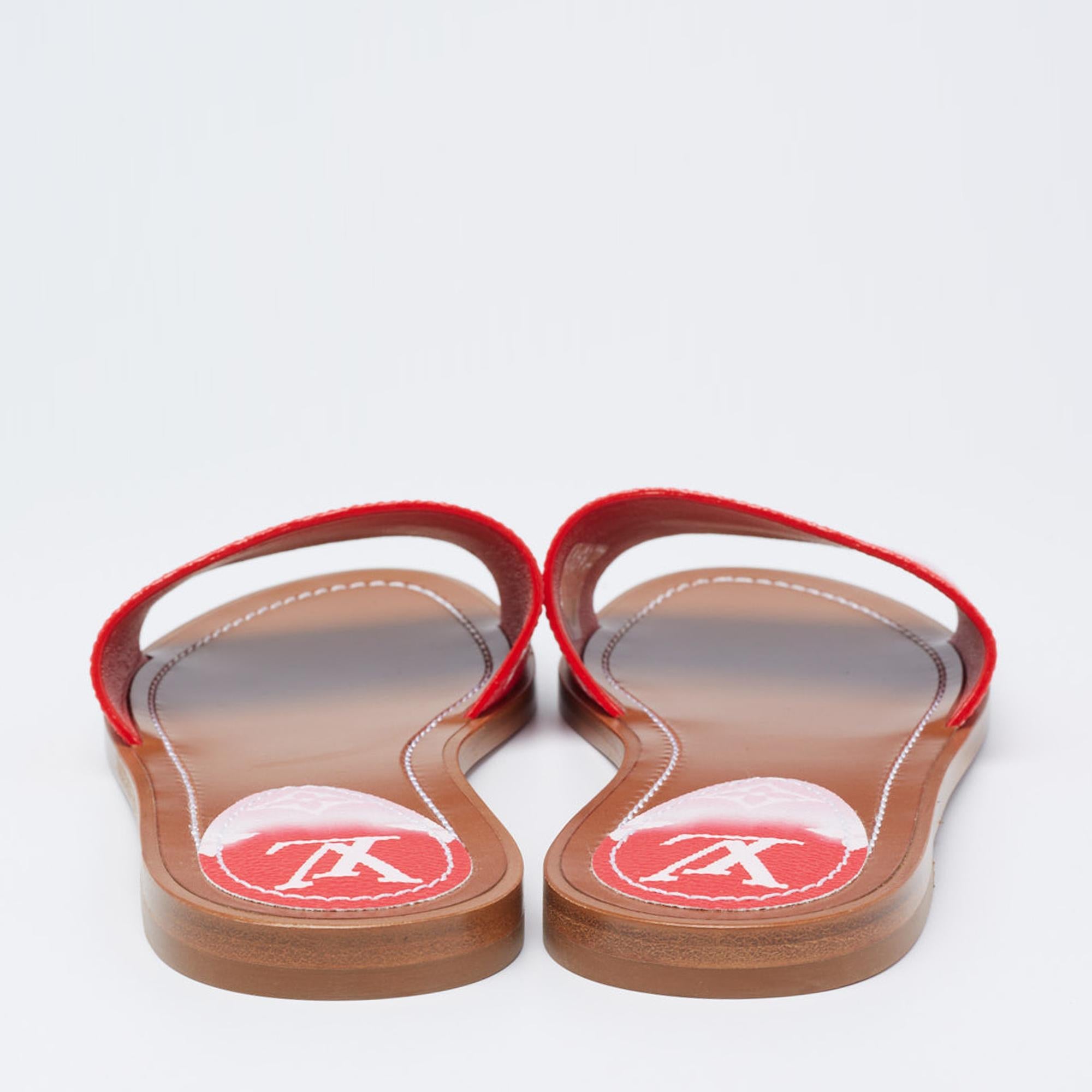 orange louis vuitton slides