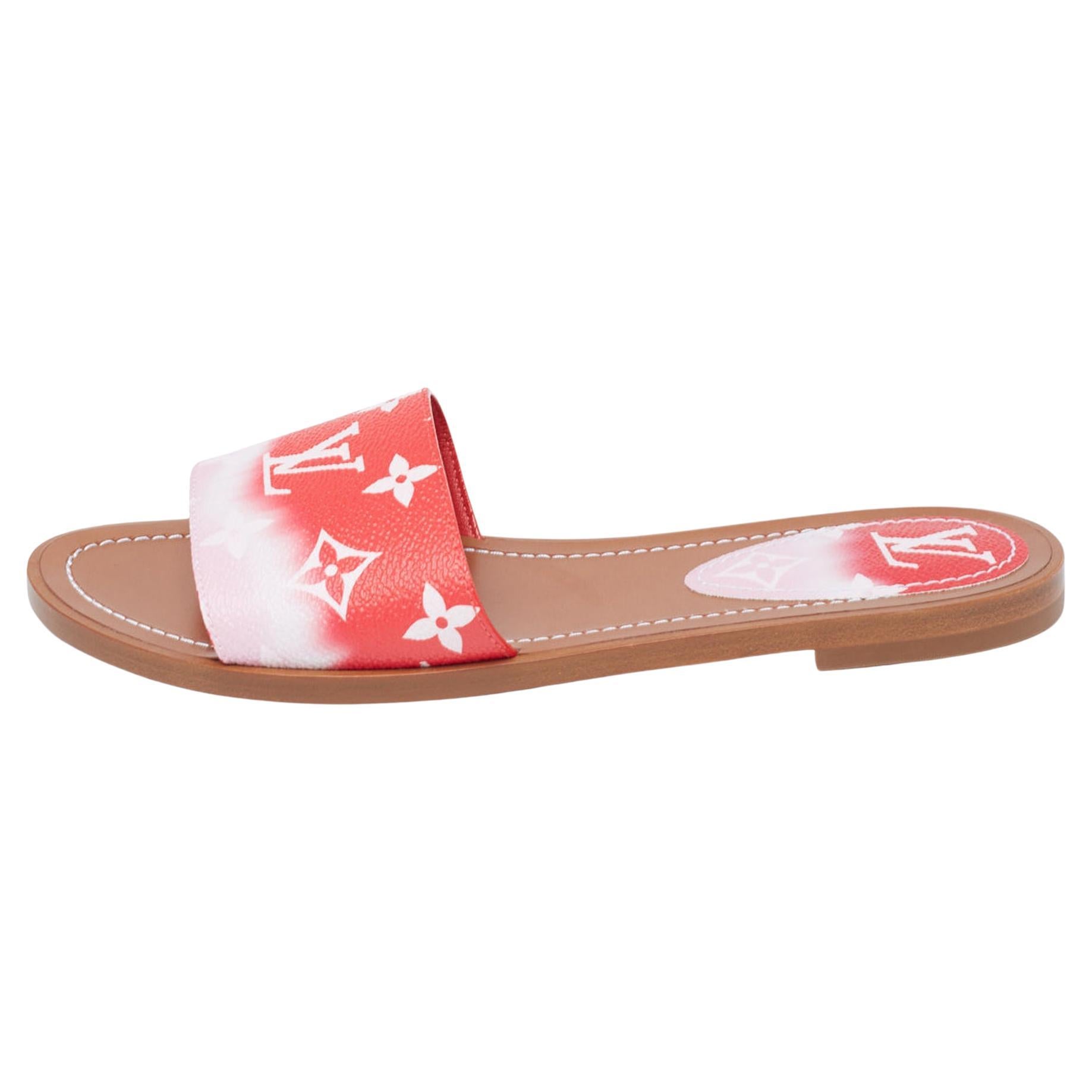 Louis Vuitton LV Monogram Fur Slides w/ Tags - Pink Sandals, Shoes