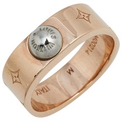 Louis Vuitton Two Tone Nanogram Band Ring M