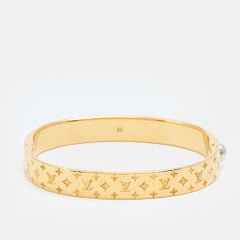 Louis Vuitton Two Tone Nanogram Cuff Bracelet M