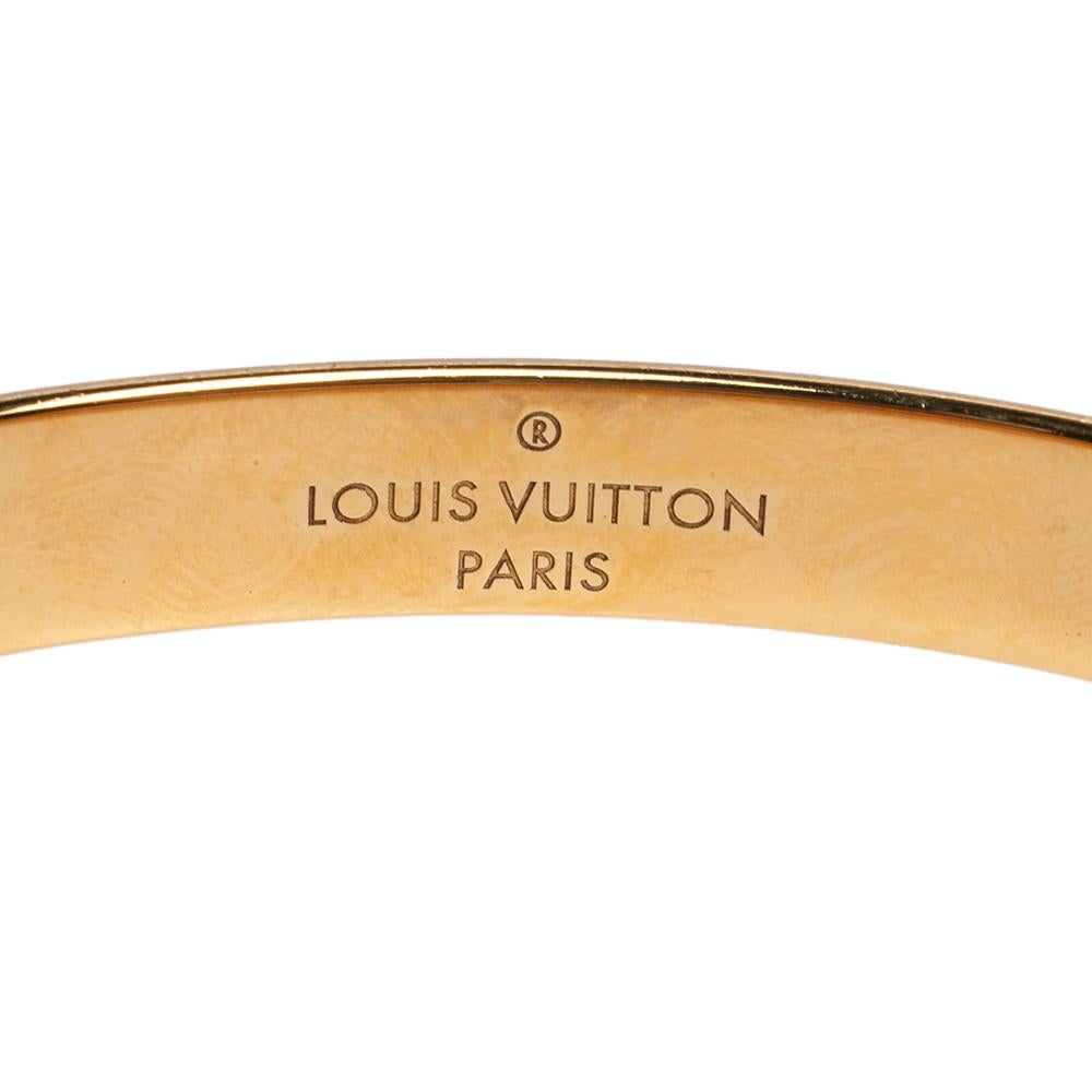 Louis Vuitton Two Tone Nanogram Cuff Bracelet M In Good Condition In Dubai, Al Qouz 2