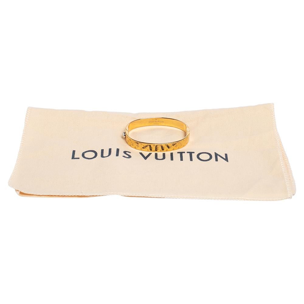 Women's Louis Vuitton Two Tone Nanogram Cuff Bracelet M