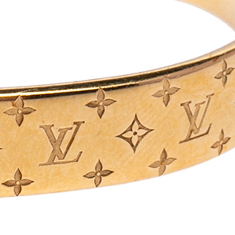 Louis Vuitton Two Tone Nanogram Cuff Bracelet M 1