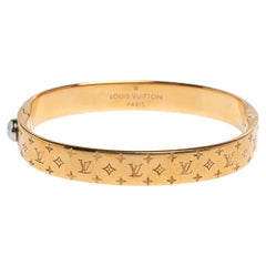 Louis Vuitton Two Tone Nanogram Cuff Bracelet M