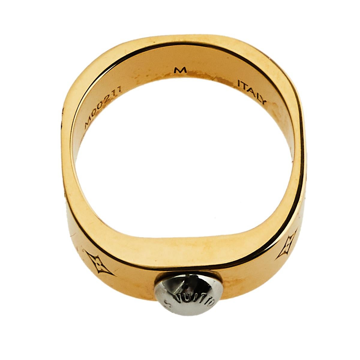 Contemporary Louis Vuitton Two Tone Nanogram Ring M