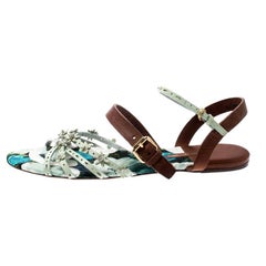 Louis Vuitton Two Tone Patent Leather And Leather Flat Sandals Size 39.5