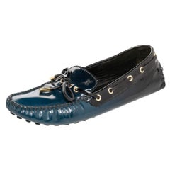 Louis Vuitton Two Tone Patent Leather Arizona Slip On Loafers Size 39