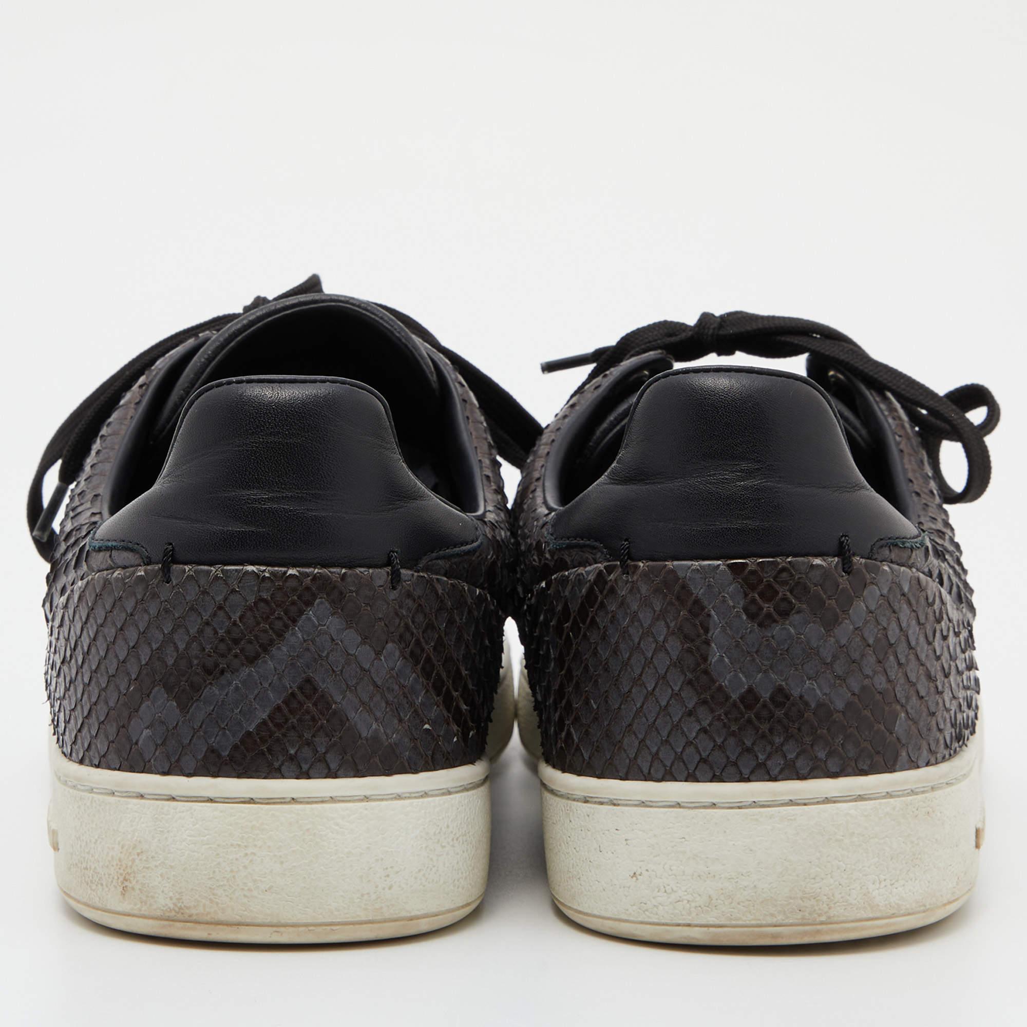 Louis Vuitton Two Tone Python Frontrow Sneakers Size 43.5 For Sale 1