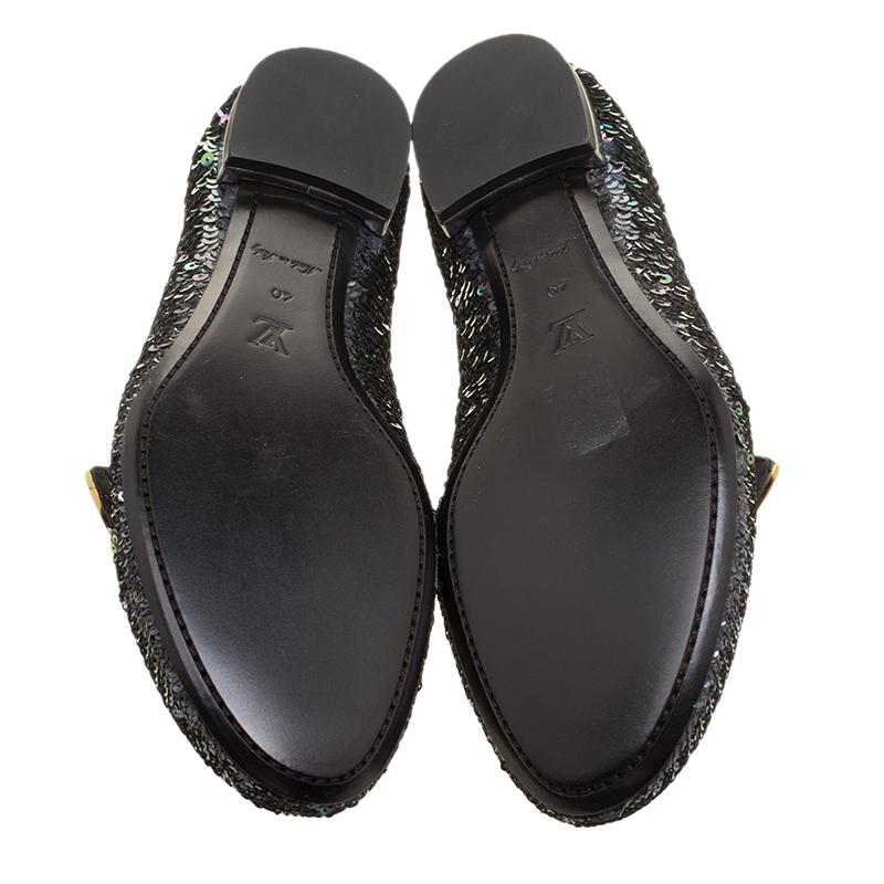 Louis Vuitton Two Tone Sequins Amulet Loafers Size 40 1