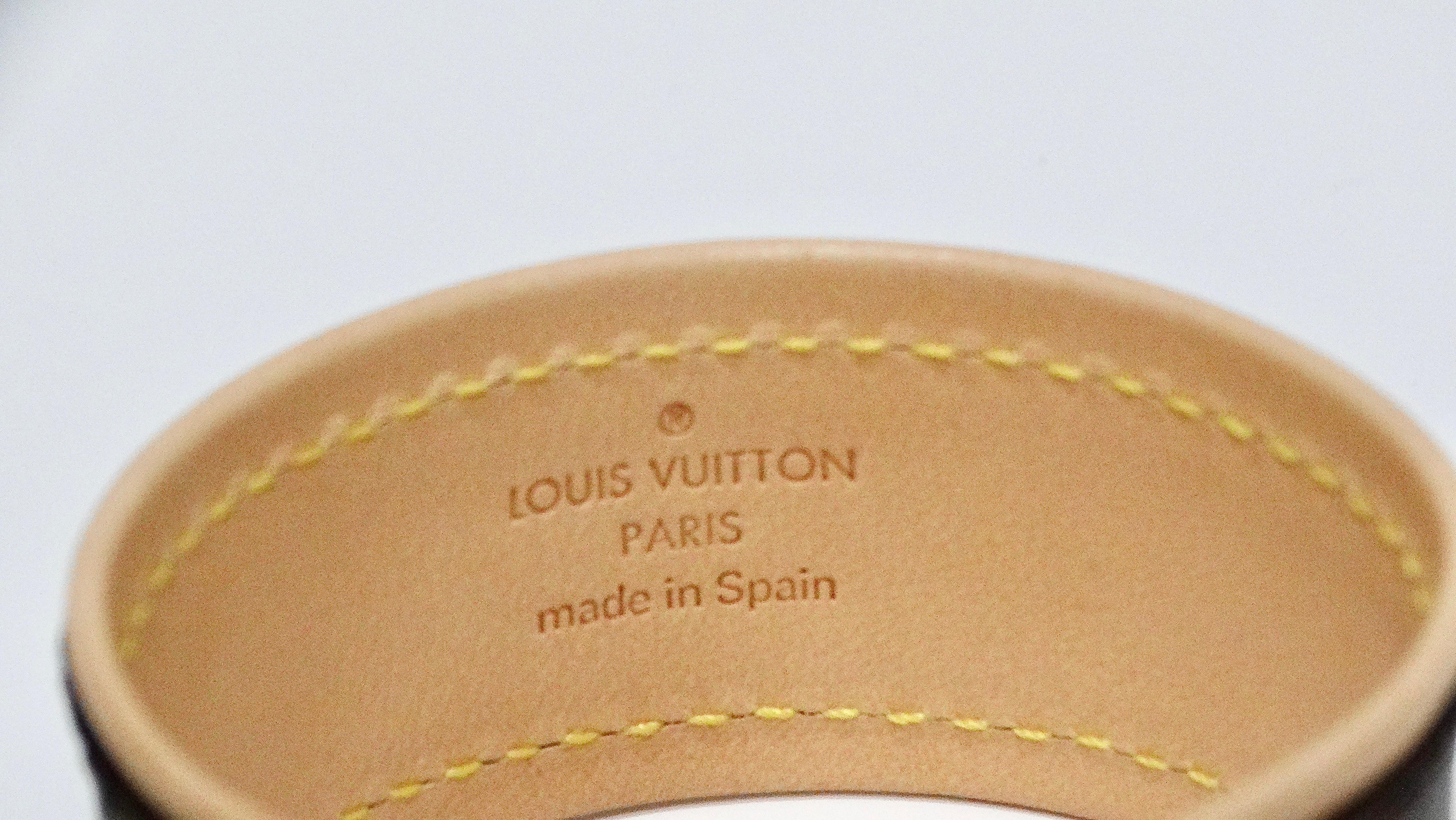 Louis Vuitton Bracciale Monogram in pelle bicolore con finiture in oro in vendita 2