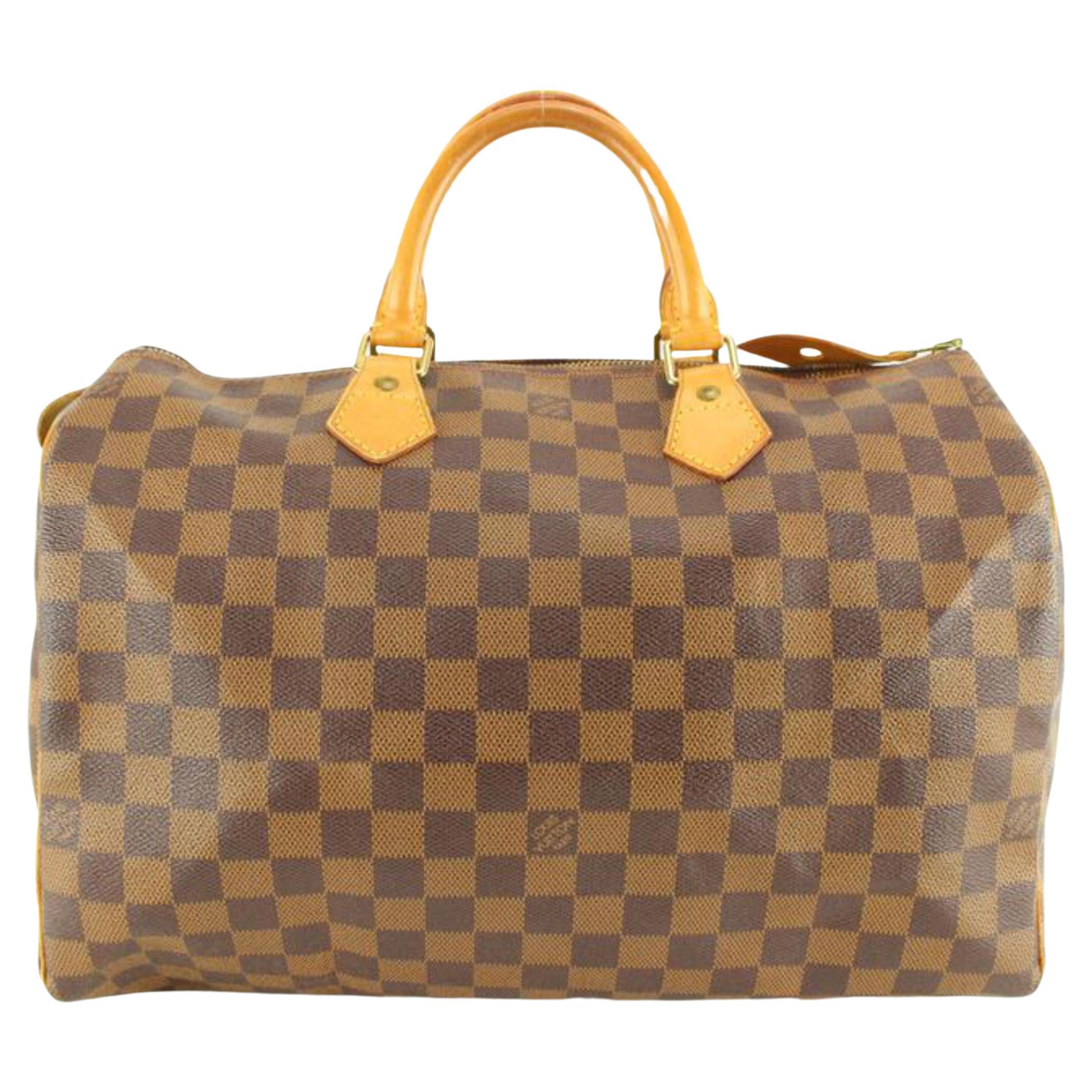 Louis Vuitton Ultra Rare 1 or 1 Centenaire Damier Ebene Speedy 35 Bag 6lz830s