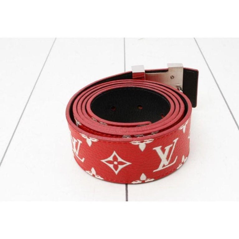 Louis Vuitton Supreme Red Monogram Leather Belt