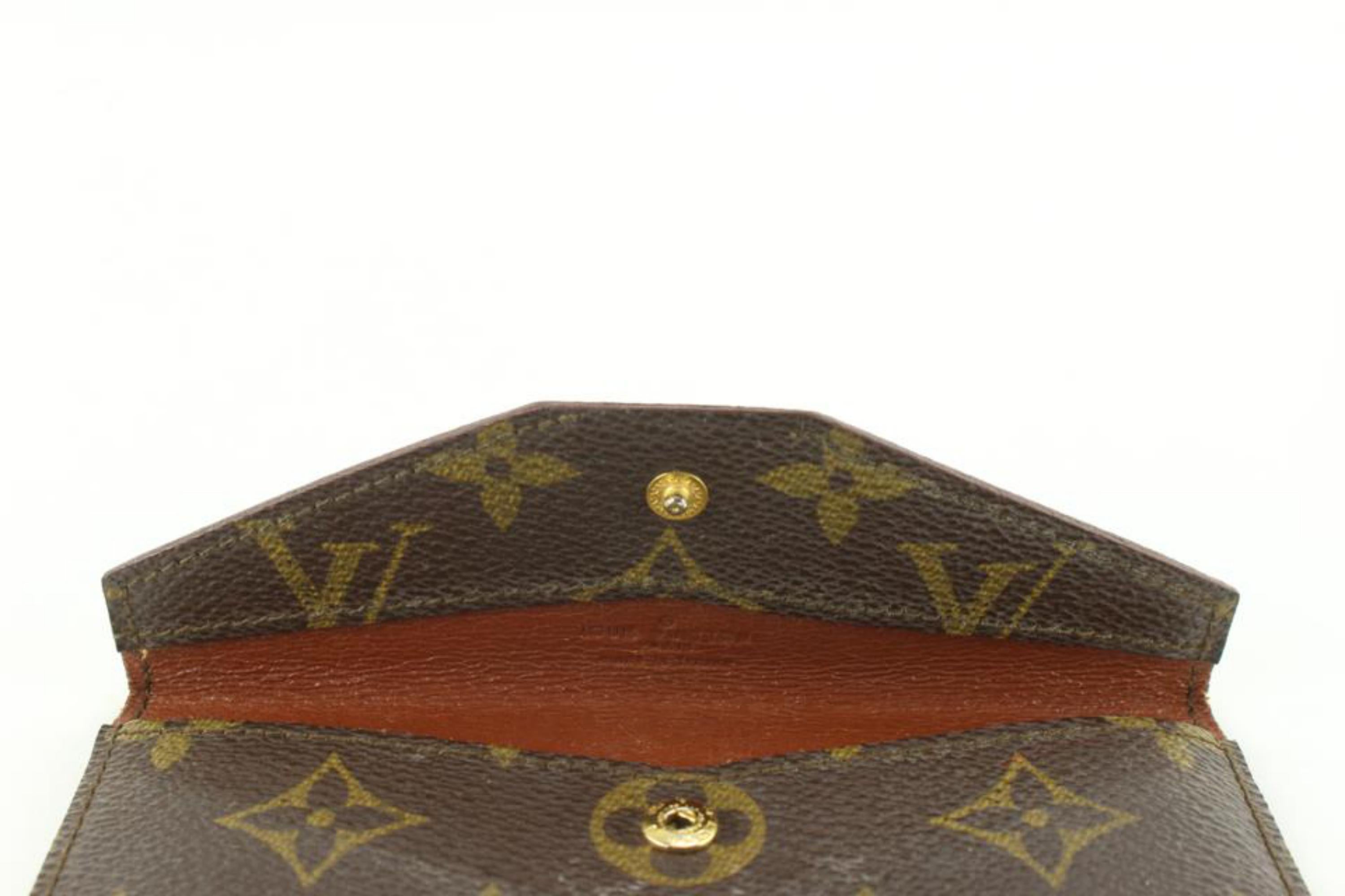 Louis Vuitton Ultra Rare 1980's Card Case Envelope Pouch 62lk825s In Good Condition For Sale In Dix hills, NY