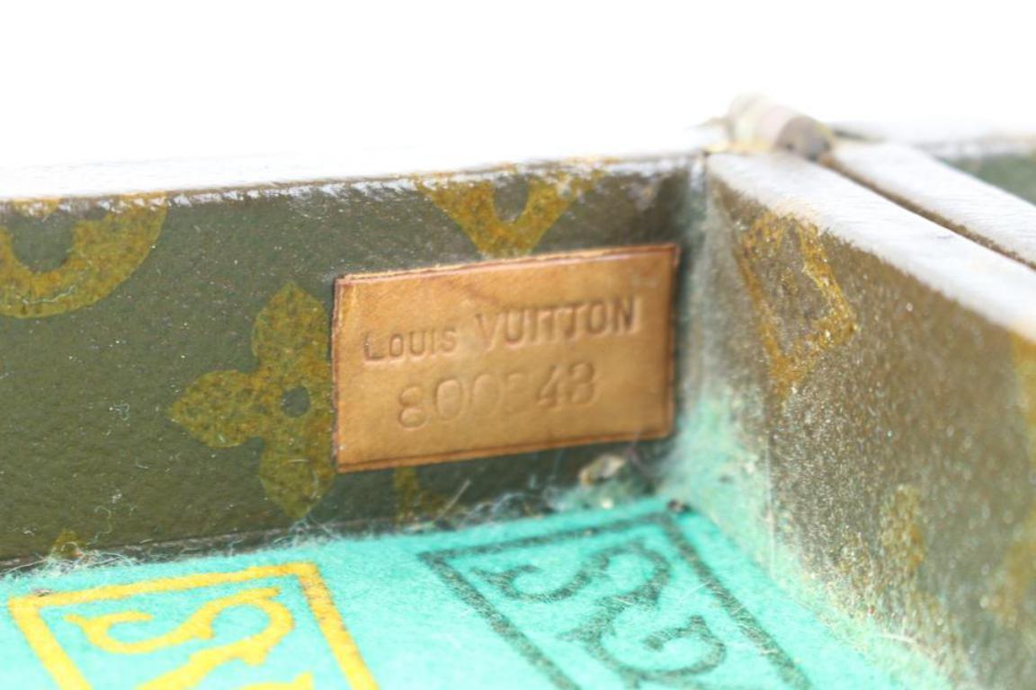 Blue Louis Vuitton ( Ultra Rare ) Anitque Monogram Backgammon Hard Case Trunk 4lr1113 For Sale