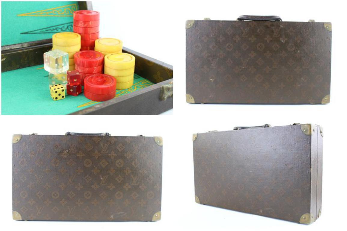 Women's Louis Vuitton ( Ultra Rare ) Anitque Monogram Backgammon Hard Case Trunk 4lr1113 For Sale