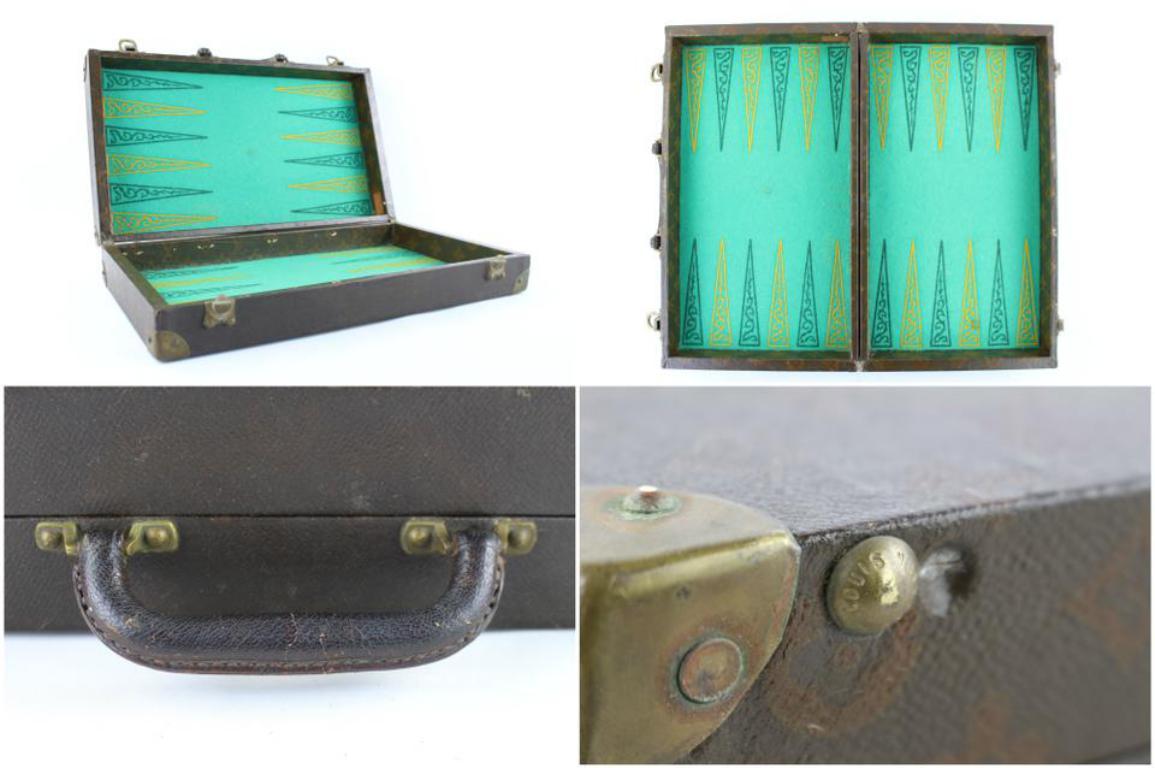 Louis Vuitton ( Ultra Rare ) Anitque Monogram Backgammon Hard Case Trunk 4lr1113 For Sale 3