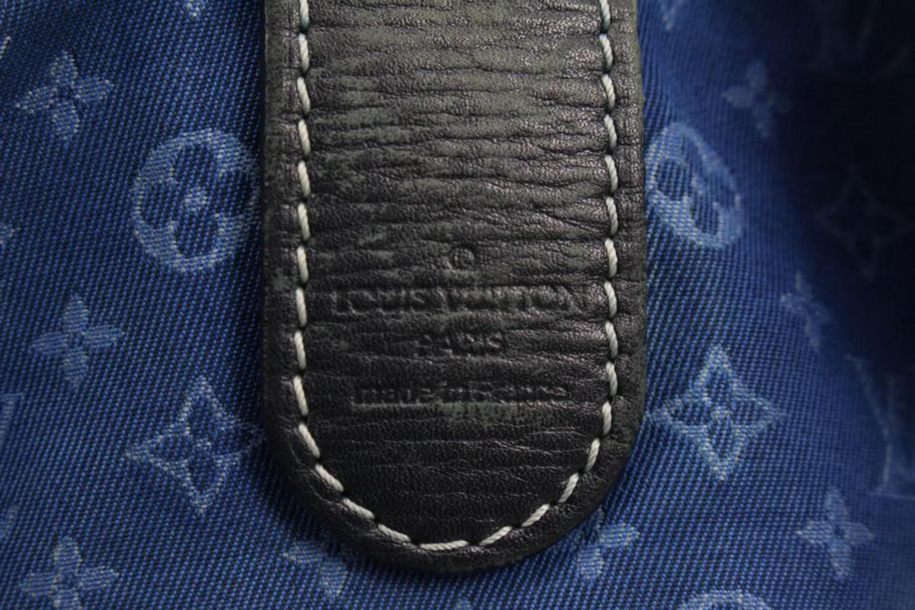 Louis Vuitton Ultra Rare Blue Monogram Mini Lin Romance Hobo Bag 25lk311s For Sale 2