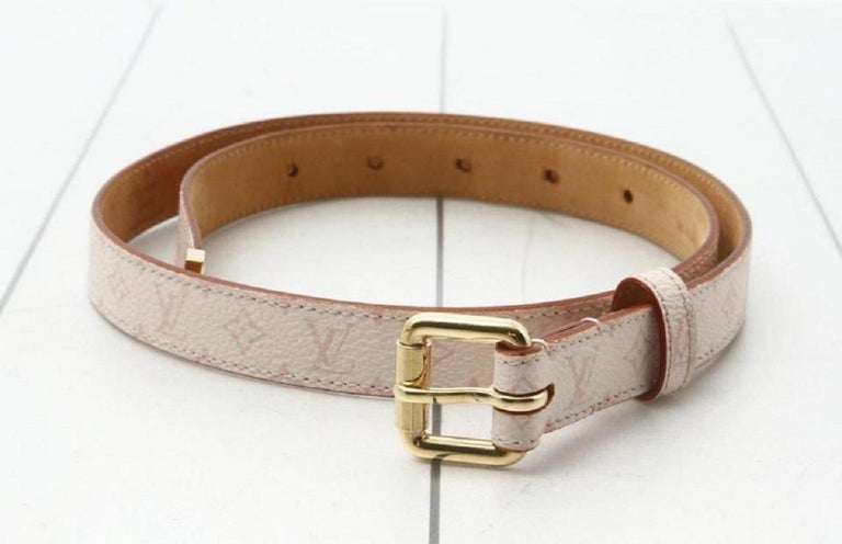 LOUIS VUITTON Fashion Accessories Ribbon motif Thin belt Leather pink