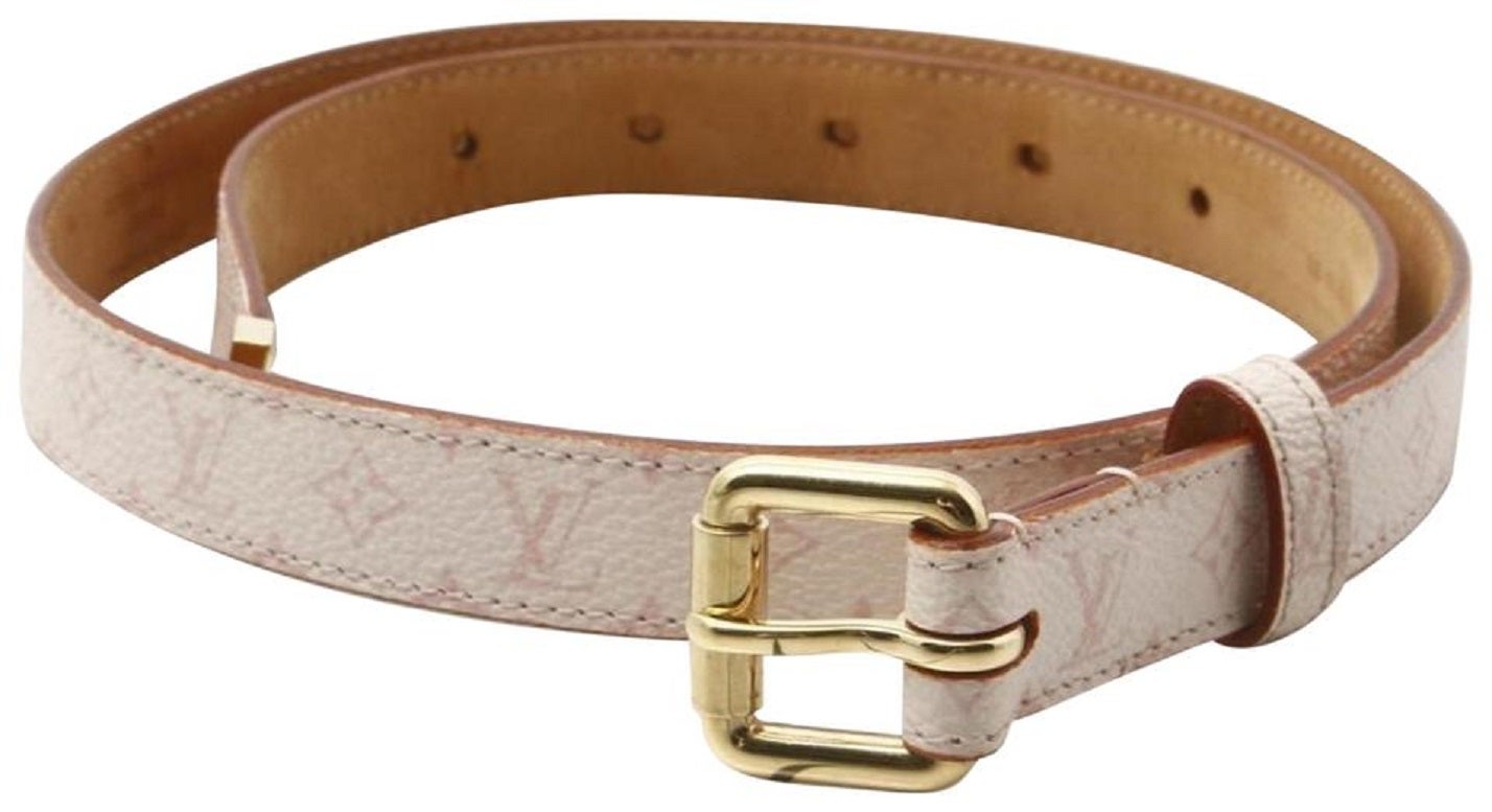 Louis Vuitton Ultra Rare Cherry Blossom Pink Monogram Belt 70/28 860753 For Sale