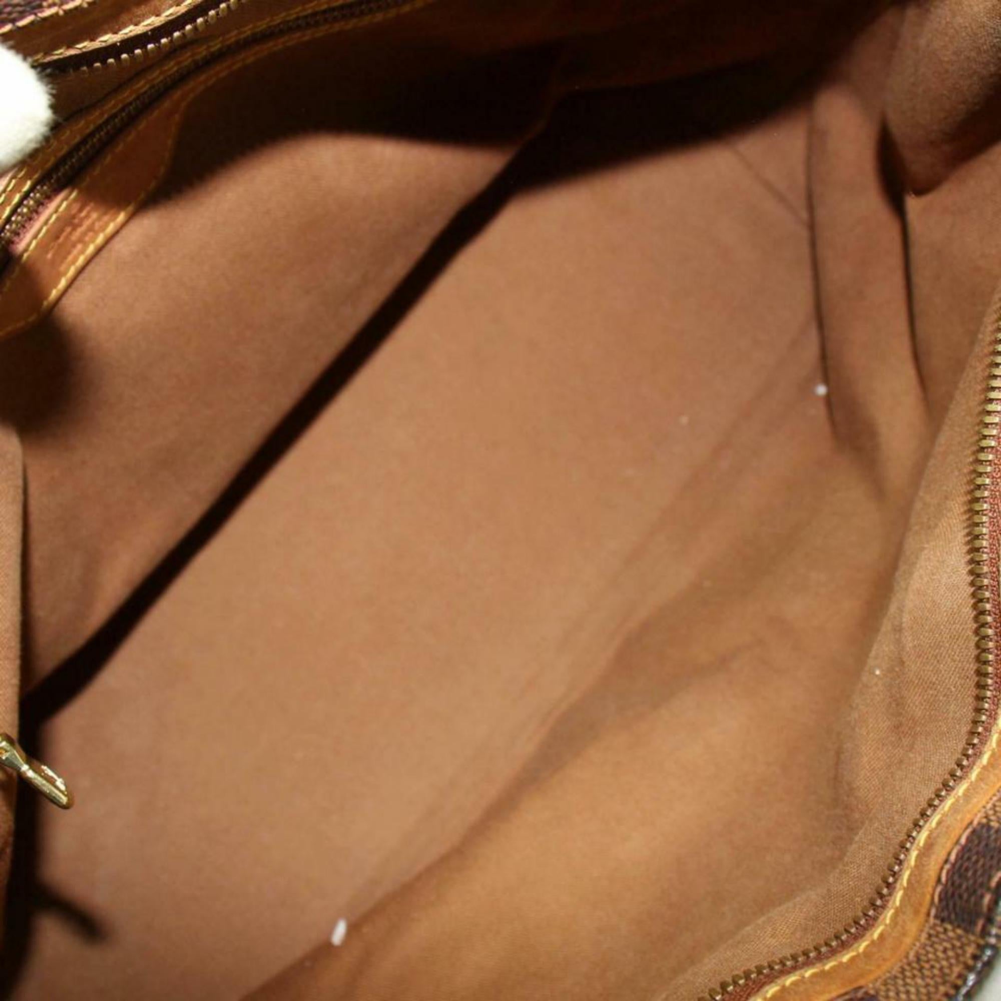 Louis Vuitton (Ultra Rare) Columbine Zip Tote  870326 Brown Canvas Shoulder Bag In Good Condition For Sale In Forest Hills, NY