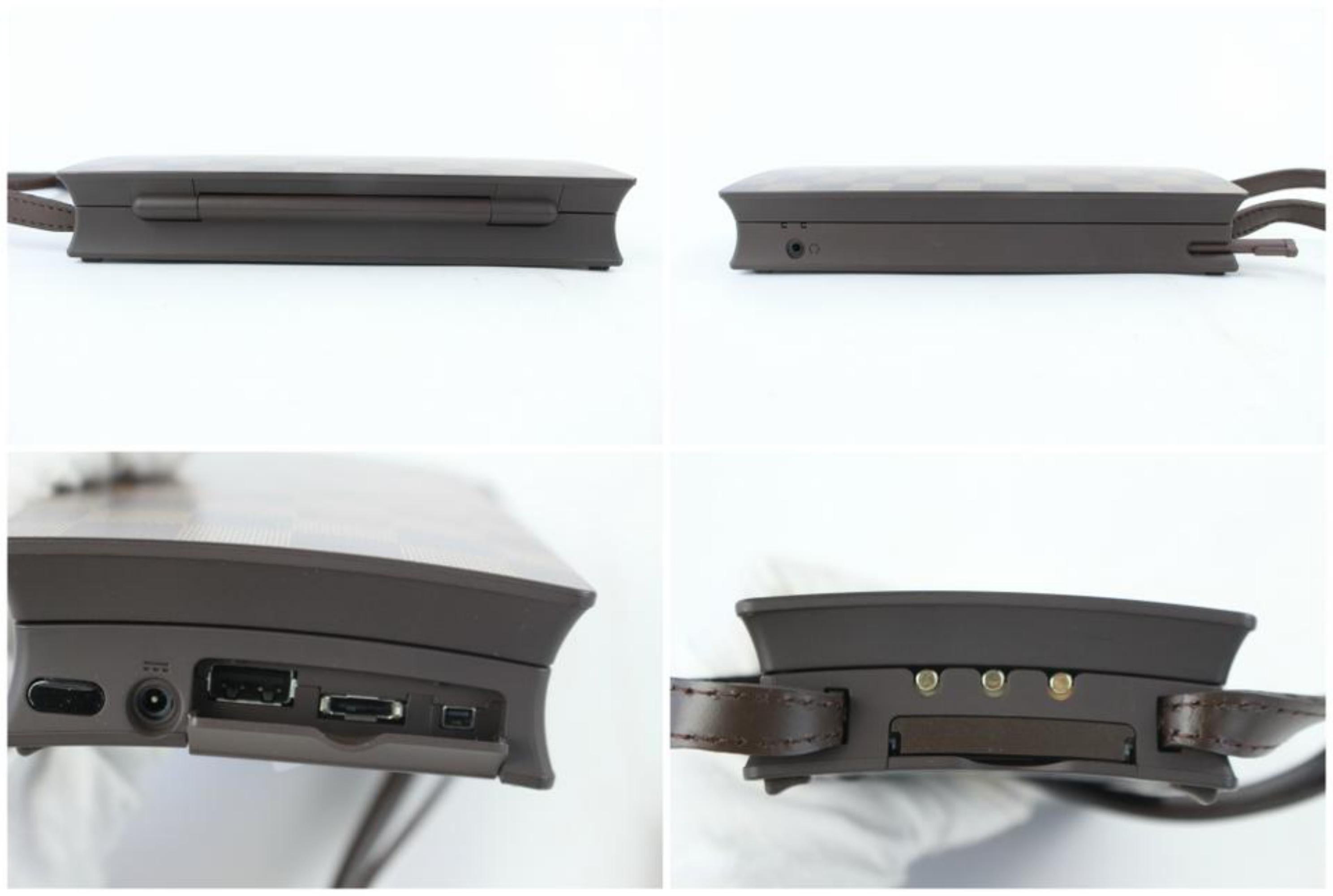 Gray Louis Vuitton (Ultra Rare) Computer 20lz0724 Ebene Coated Canvas Laptop Bag For Sale