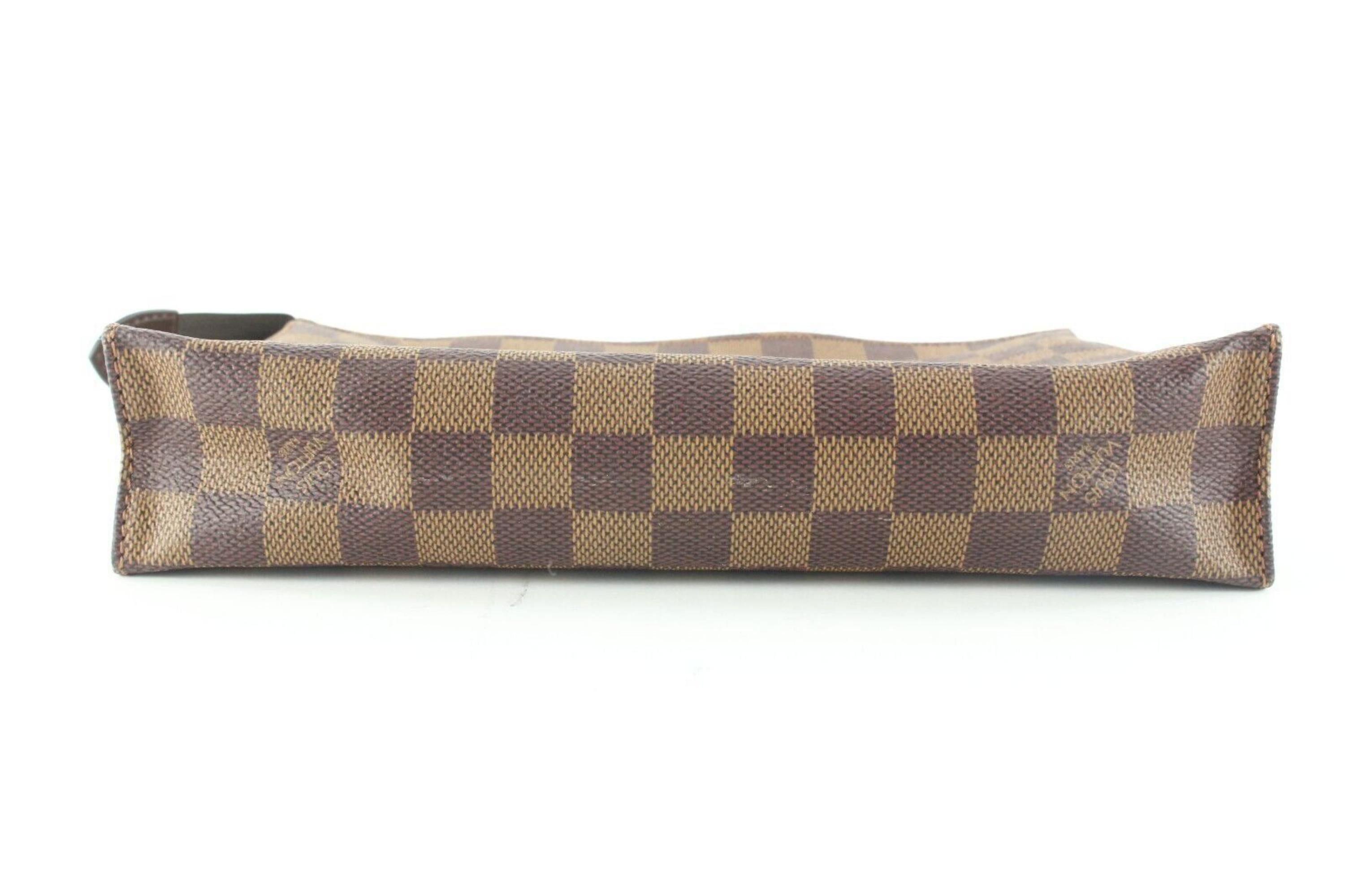 Women's Louis Vuitton Ultra Rare Damier Ebene Toiletry 26 Cosmetic Pouch 2LK0427 For Sale