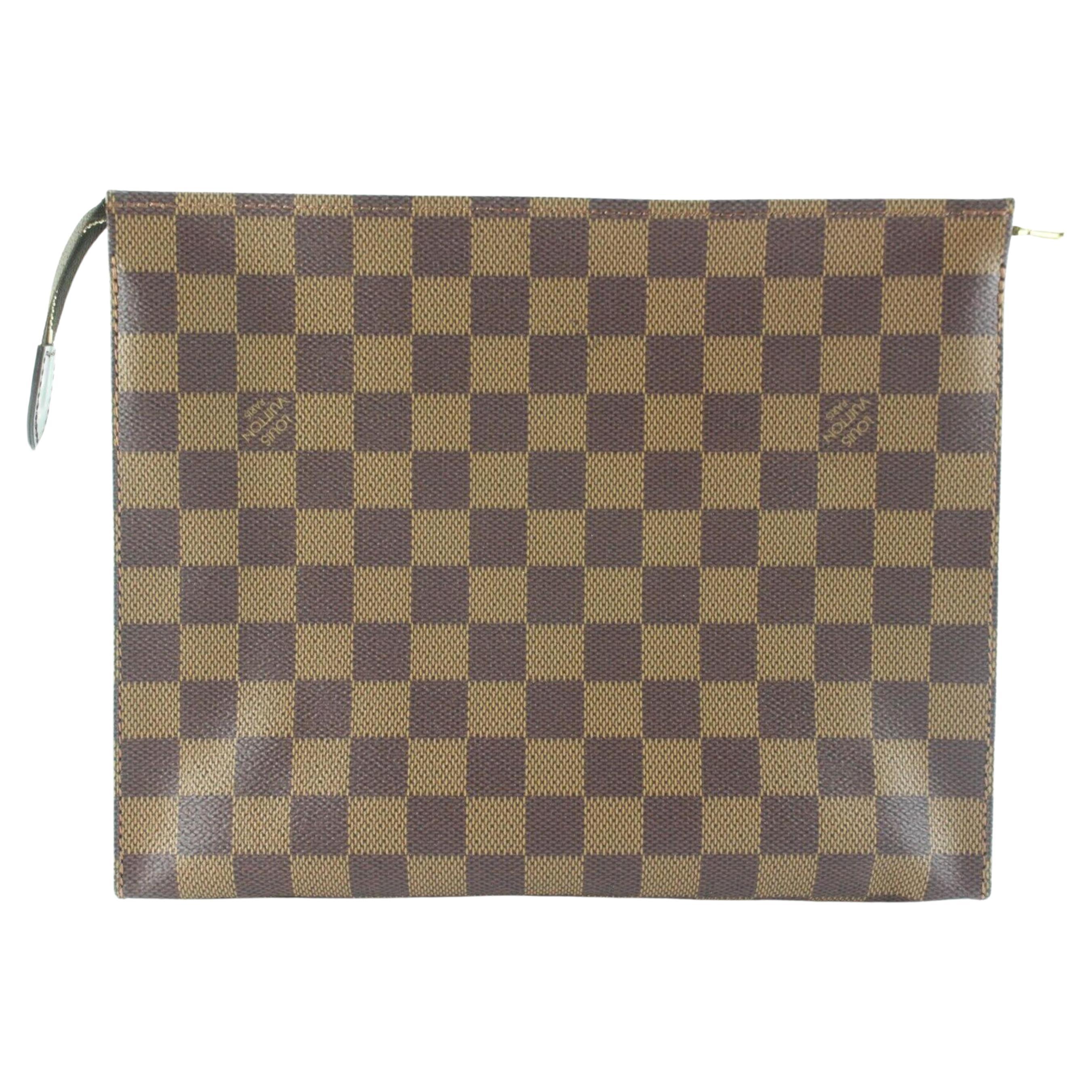 Louis Vuitton Ultra Rare Damier Ebene Toiletry 26 Cosmetic Pouch 2LK0427 For Sale