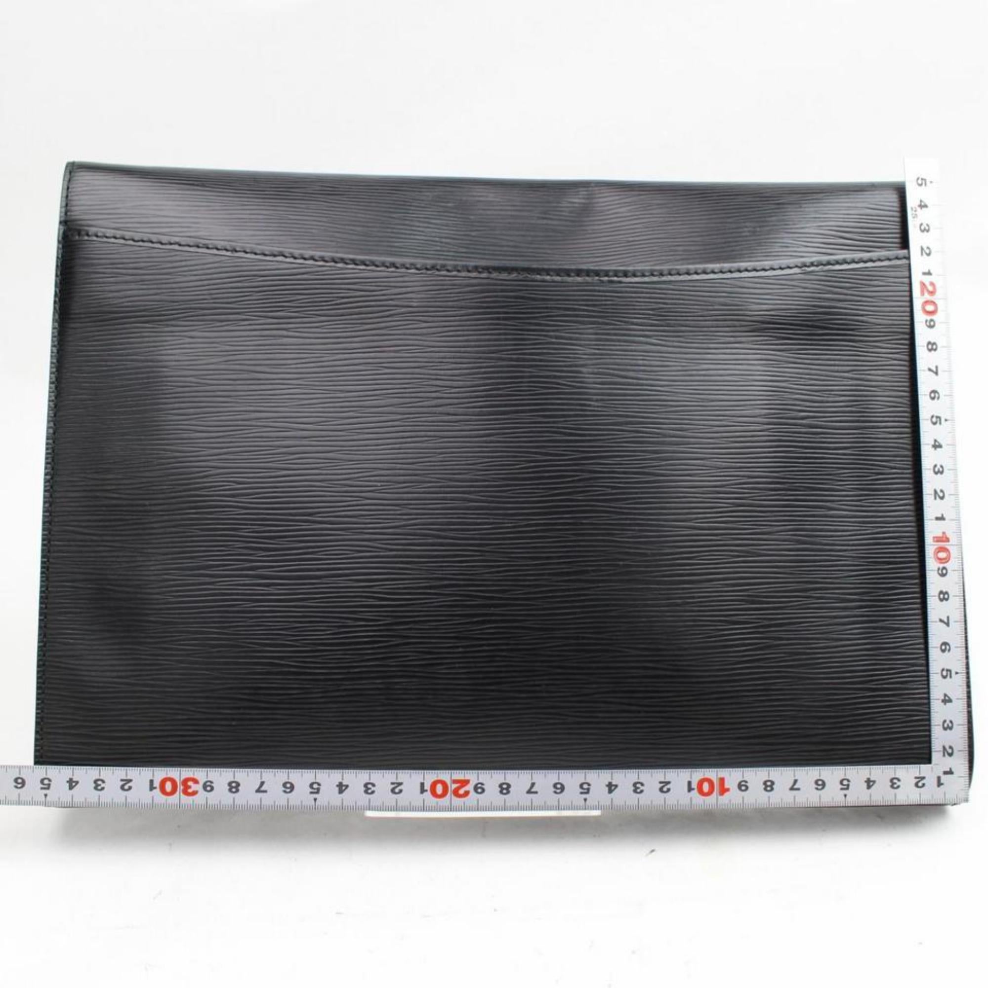 Louis Vuitton (Ultra Rare) Extra Large 866863 Black Leather Clutch For Sale 2