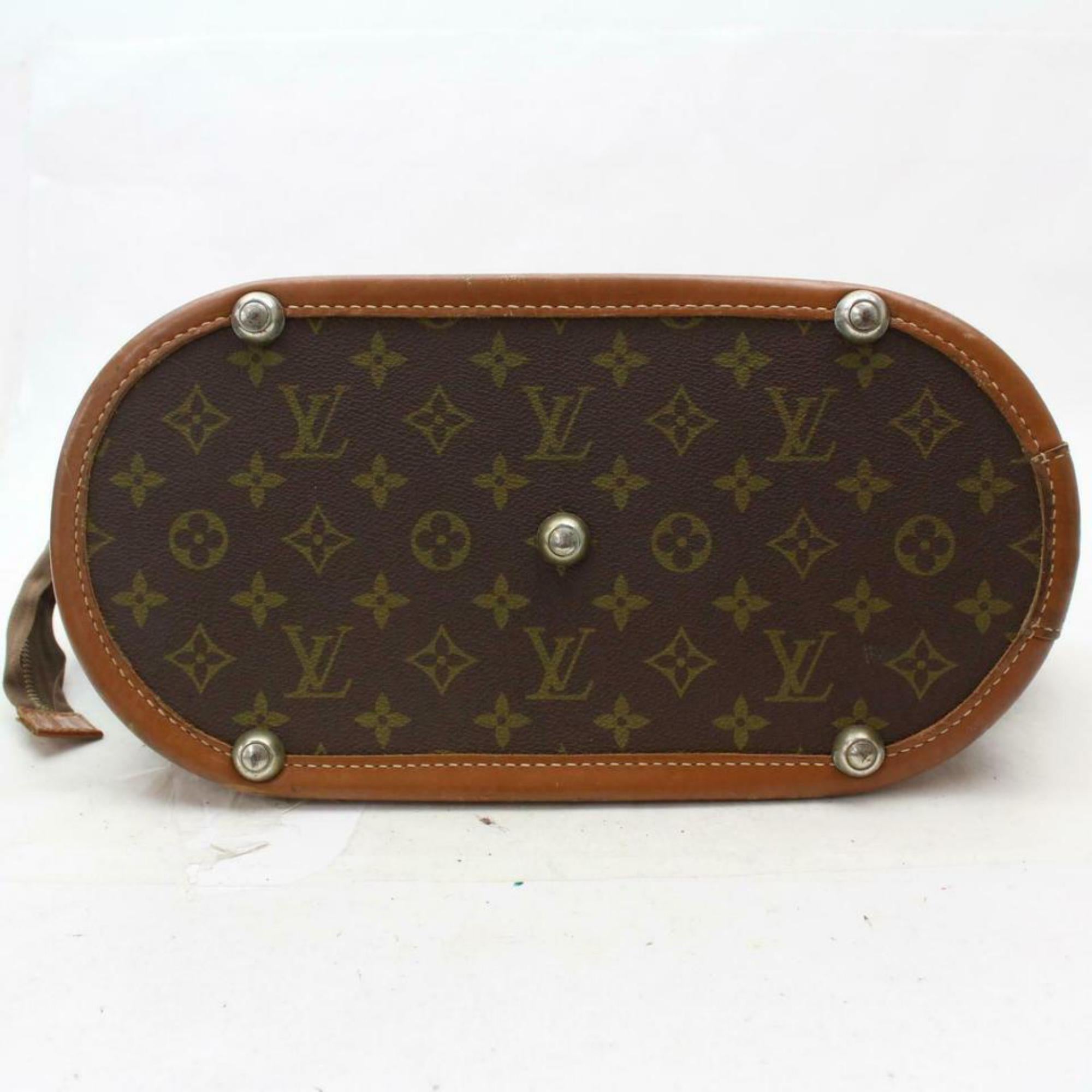 Louis Vuitton (Ultra Rare) French Co 870586 Brown Coated Canvas Shoulder Bag For Sale 8