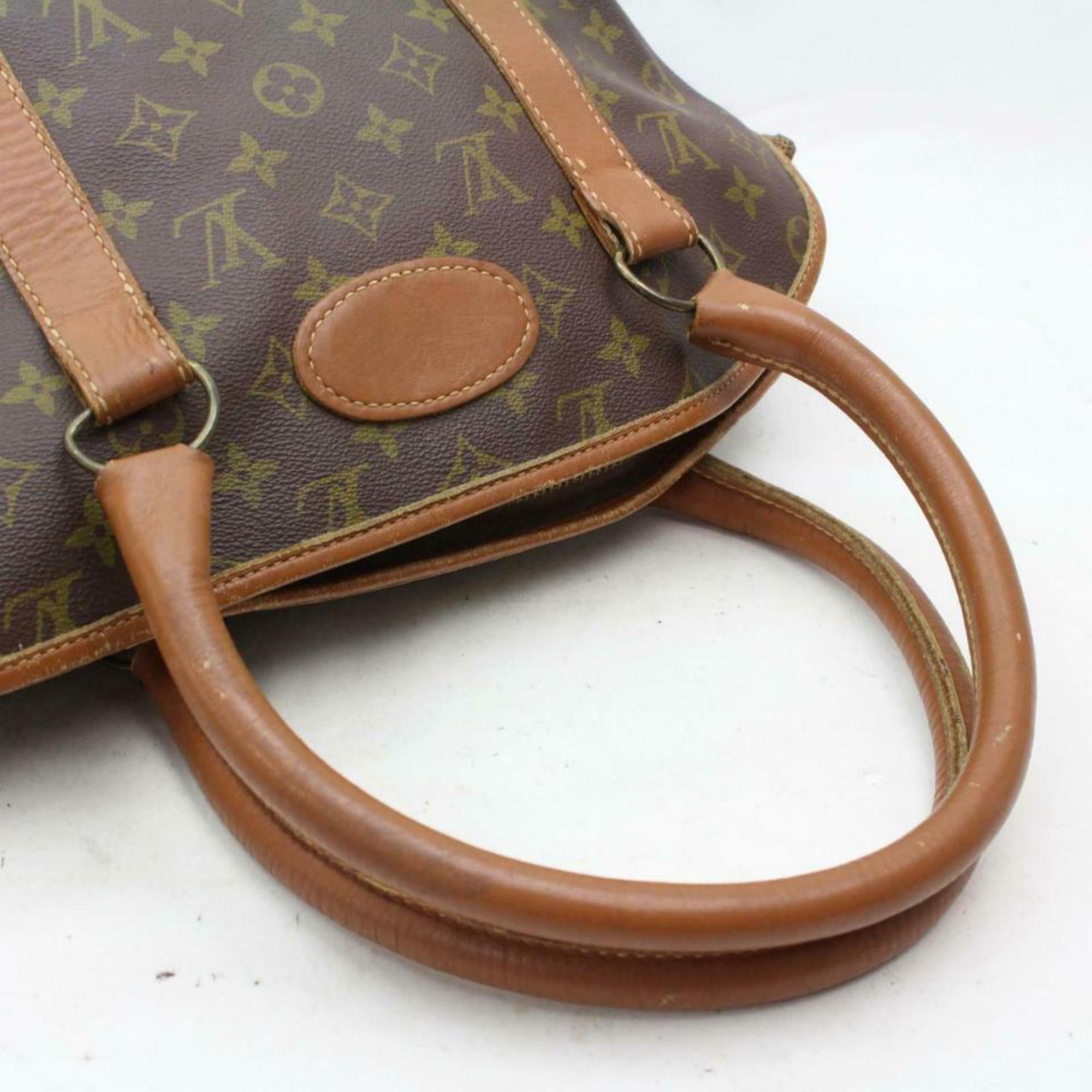 Louis Vuitton (Ultra Rare) French Co 870586 Brown Coated Canvas Shoulder Bag For Sale 1