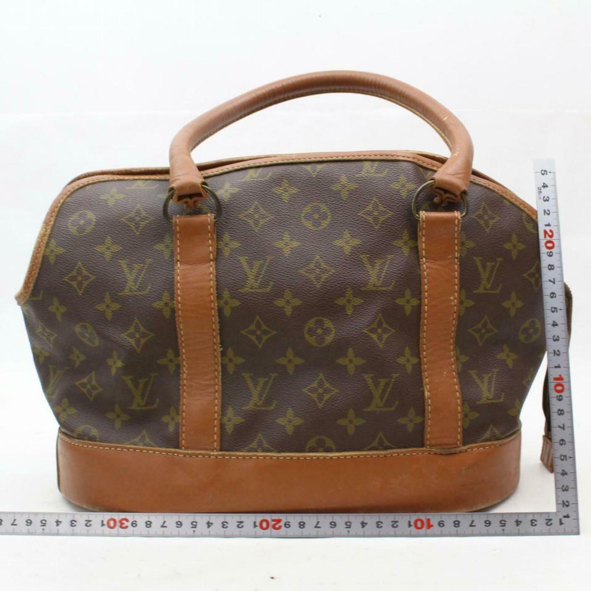 Louis Vuitton (Ultra Rare) French Co 870586 Brown Coated Canvas Shoulder Bag For Sale 2