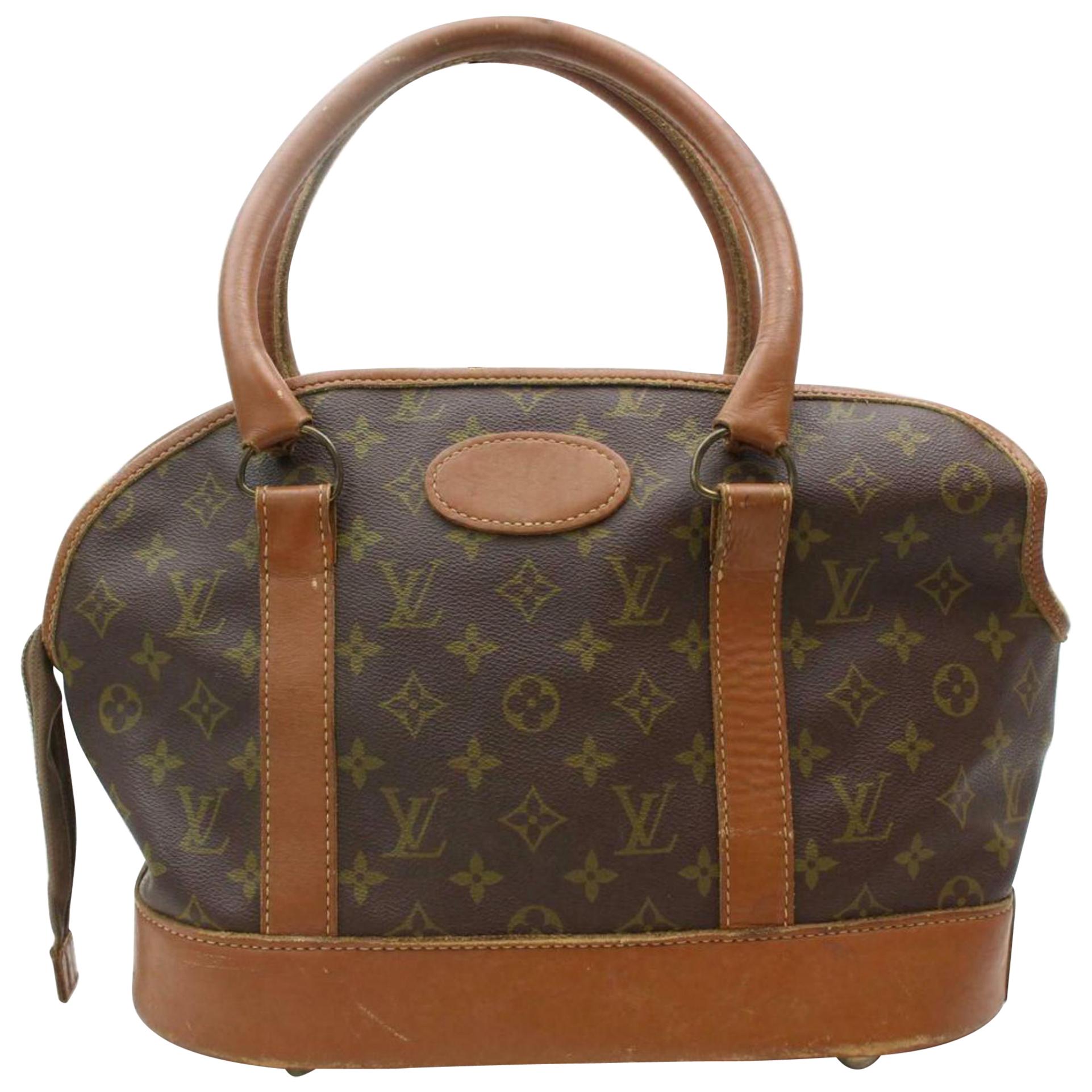 Louis Vuitton (Ultra Rare) French Co 870586 Brown Coated Canvas Shoulder Bag For Sale