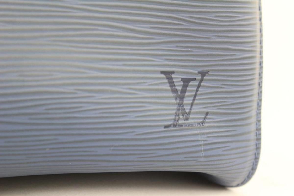 Louis Vuitton Ultra Rare Navy Blue SHW Epi Leather Keepall 45 Duffle Bag  2