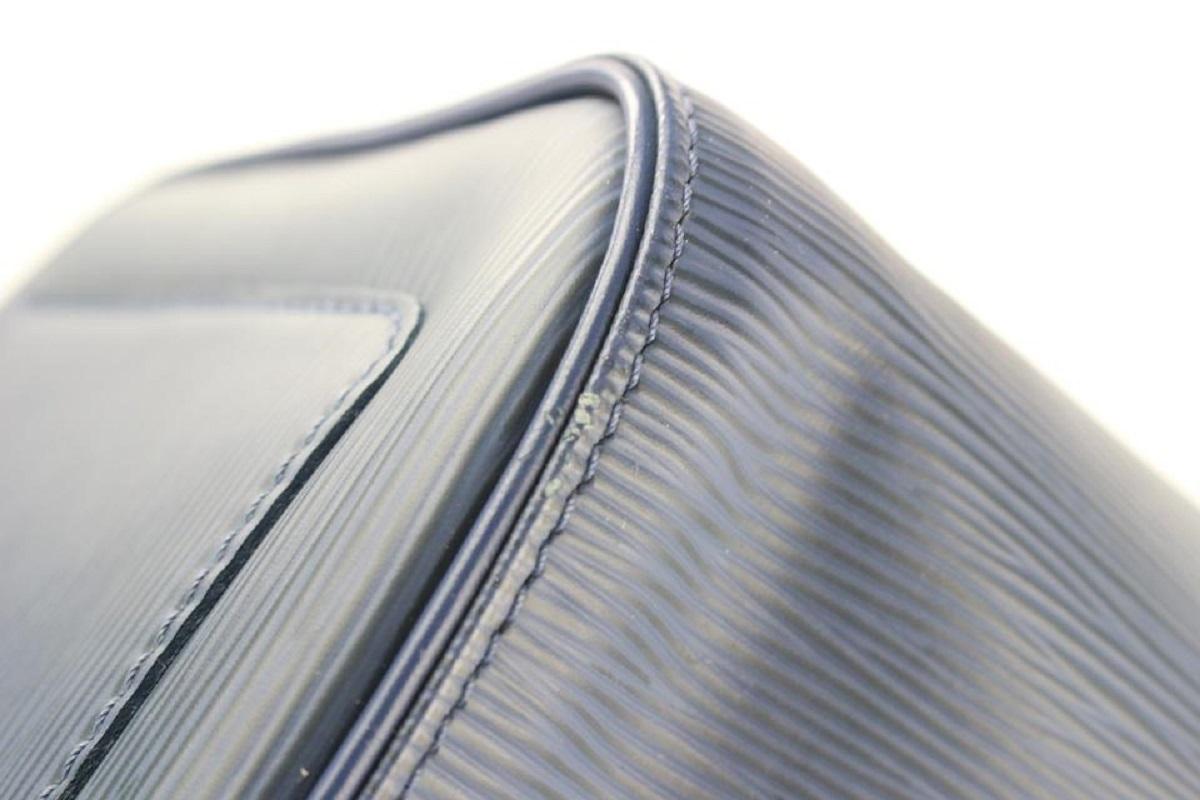 Louis Vuitton Ultra Rare Navy Blue SHW Epi Leather Keepall 45 Duffle Bag  1