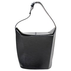 Vintage Louis Vuitton (Ultra Rare) Sac Seau 2way 866266 Black Leather Tote