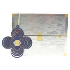 Louis Vuitton Ultra Rare Silber Epi Holz Truhe mit Vivienne Ornament 5lv222s