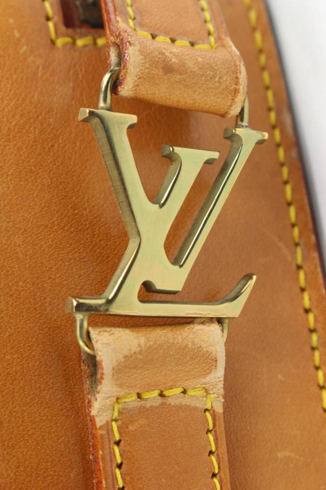 Louis Vuitton Ultra Rare Special Order Natural Vachetta Leather Jeune Fille 96lv In Good Condition For Sale In Dix hills, NY