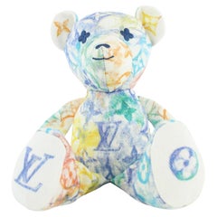 Louis Vuitton Ivory Brown Monogram Canvas Leather Toy Novelty Teddy Bear at  1stDibs