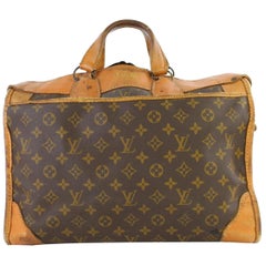 Louis Vuitton (Ultra Rare) Vintage 2lt922 Brown Coated Canvas Weekend/Travel Bag