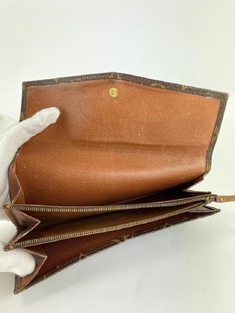 Brown Louis Vuitton Ultra Rare Vintage Monogram Sarah Wallet Flap Porte Tresor For Sale