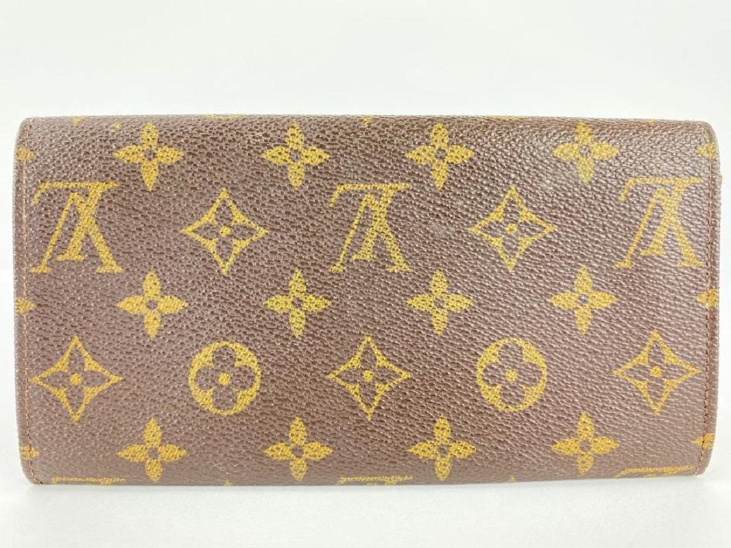 Brown Louis Vuitton Ultra Rare Vintage Monogram Sarah Wallet Flap Porte Tresor For Sale