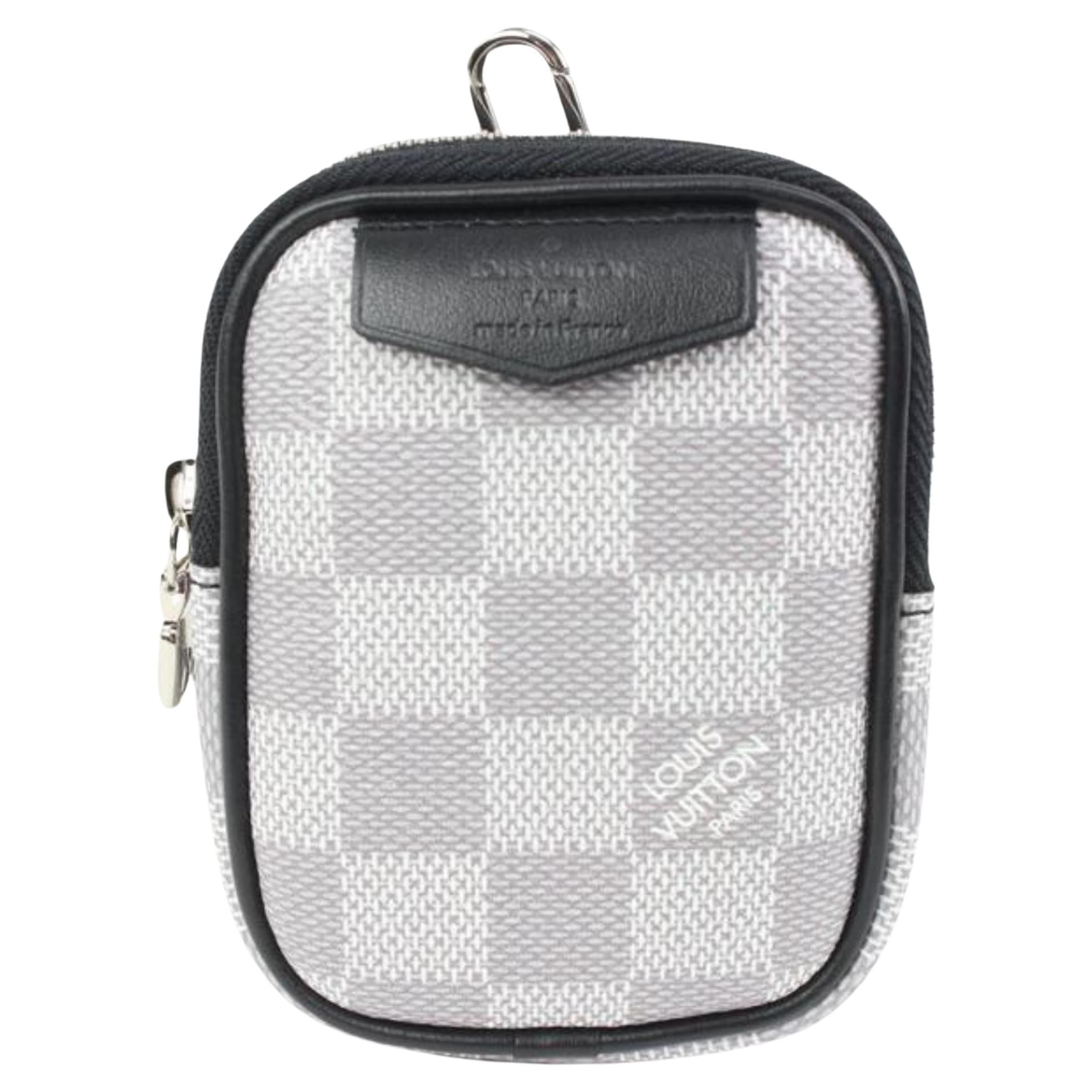 Louis Vuitton Ultra Rare White Damier Graphite Pouch 28lk321s For Sale