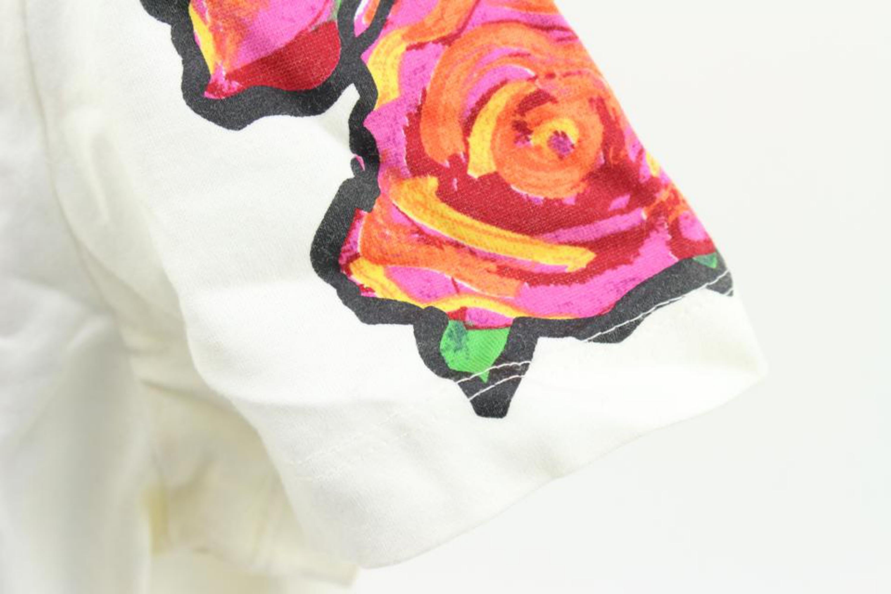 Louis Vuitton Ultra Rare Women's Small Runway Stephen Sprouse Roses T-Shirt For Sale 2