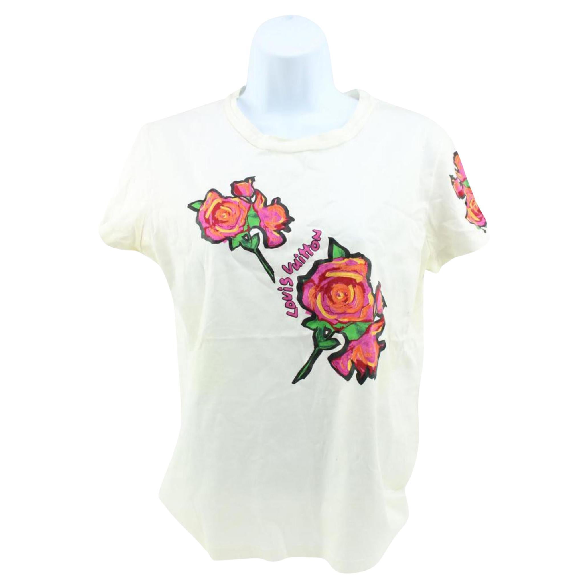 Troosteloos Lezen Electrificeren Louis Vuitton Ultra Rare Women's Small Runway Stephen Sprouse Roses T-Shirt  For Sale at 1stDibs