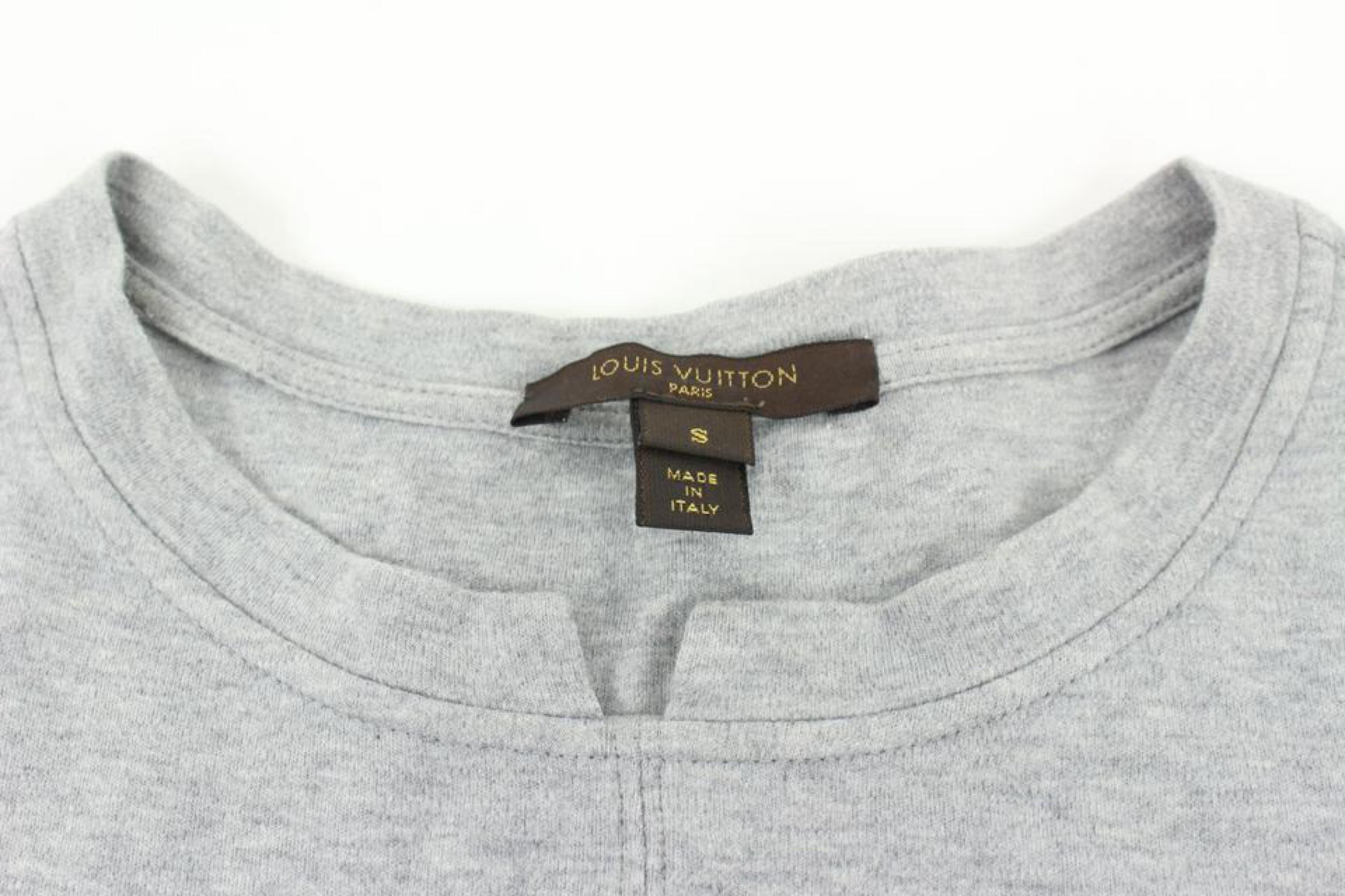 Gray Louis Vuitton Ultra Rare Women's Small Stephen Sprouse LV Charm Shirt 114lv14 For Sale
