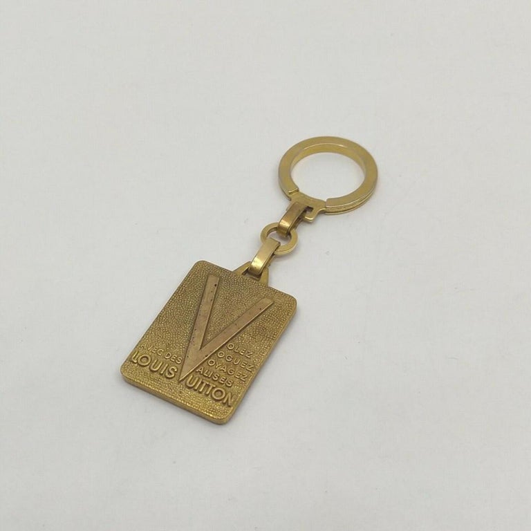 Louis Vuitton Key Charm Vintage Malletier 1854 Key Ring Key Chain Gold Used