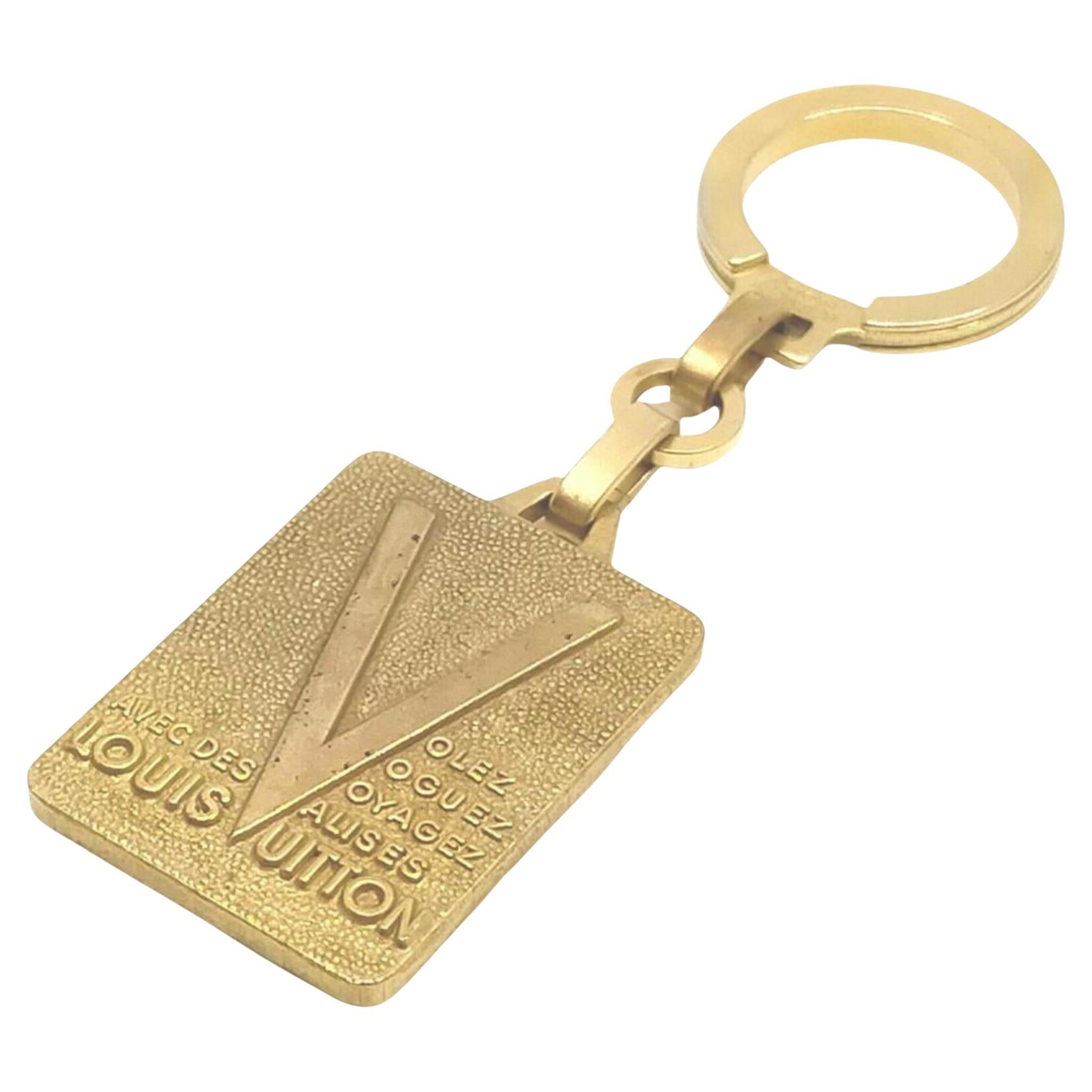 Louis Vuitton Ultra Vintage Gold Brass Malletier Keychain Bag Charm 855096