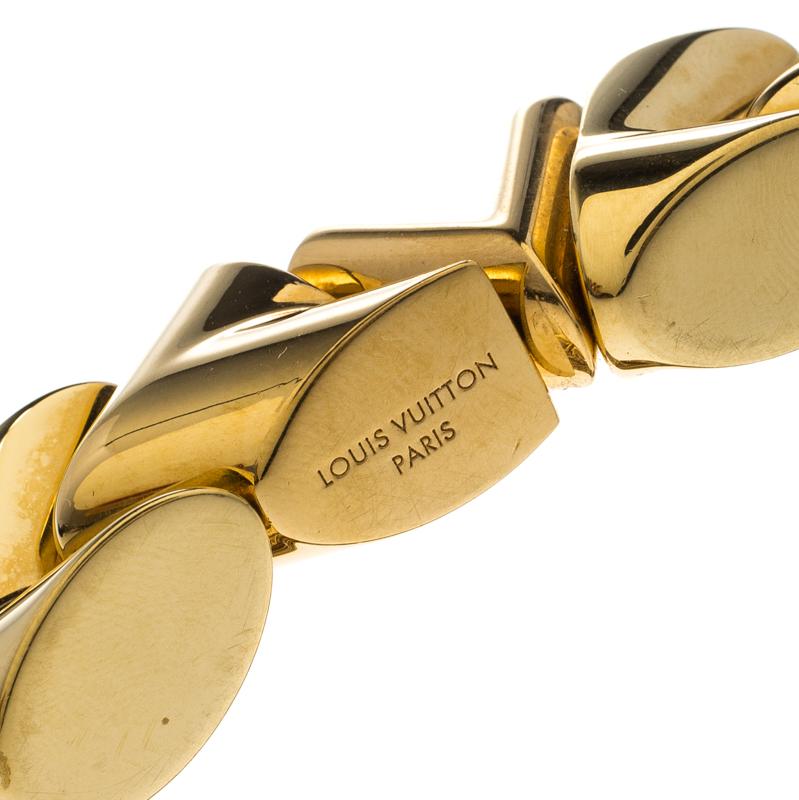 Louis Vuitton Unchain V Gold Tone Bracelet 1