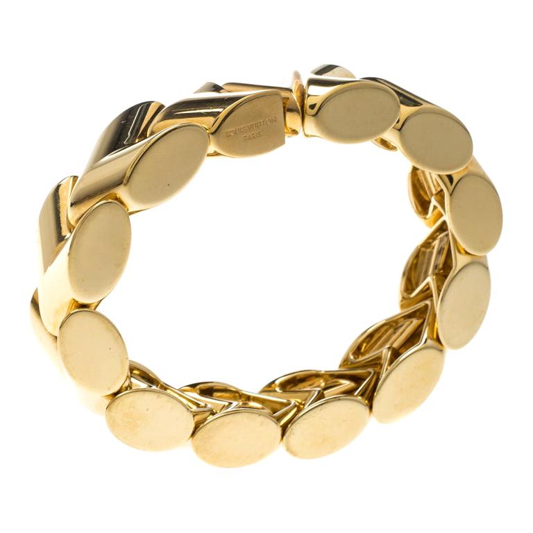 Louis Vuitton Unchain V Gold Tone Bracelet For Sale at 1stdibs